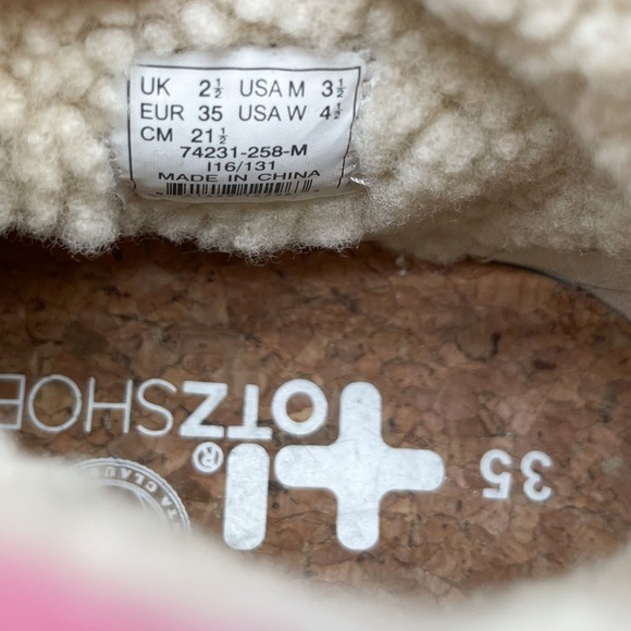 OTZ Shoes Brown Leather Pull On Booties Sherpa Lined Upper Size EU 35 - Picture 10 of 12